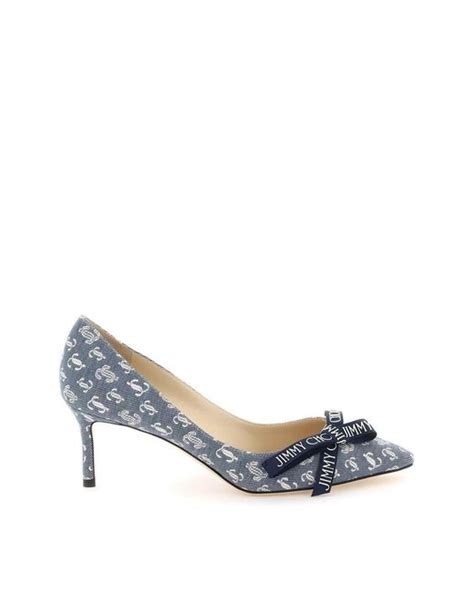 Jimmy Choo Denim Romy Pumps In White Lyst