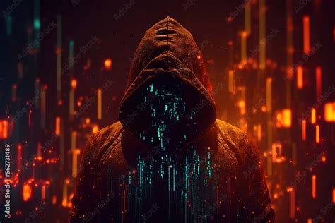 Hacker, cyber security concept art. Generative art Stock Illustration | Adobe Stock