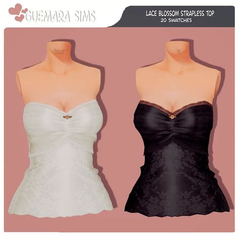 Lace Blossom Strapless Top Public Now Guemara In Sims