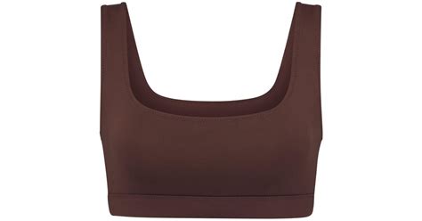 Skims Swim Tank Bikini Top In Cocoa Brown Lyst