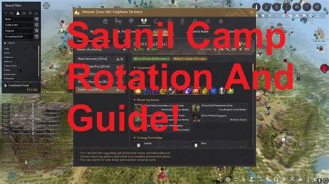 Saunil Camp Rotation And Guide Black Desert Online YouTube