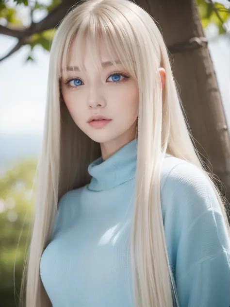 Bangs Between The Eyes Of The Eyes、very Beautiful Young Cute Blonde