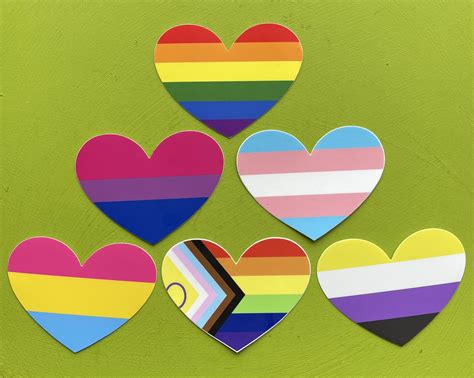 Pride Flags Heart Shaped Vinyl Sticker Bundle — Gender Inclusive Schools