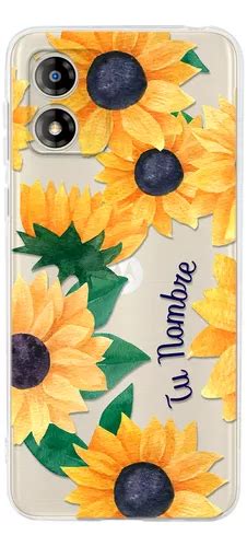 Funda Para Motorola Para Mujer Girasoles Con Nombre Env O Gratis