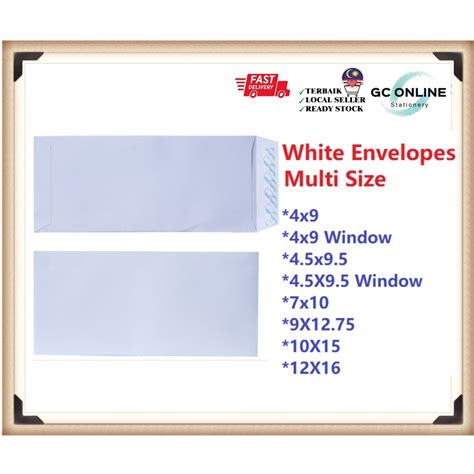 1pcs White Envelopes Peal Seal Sampul Surat Putih Bergam Shopee