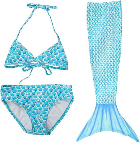 Amazon Dayu Girls Pcs Mermaid Tails Swimsuit For Christmas Party Swimming Bikini Set