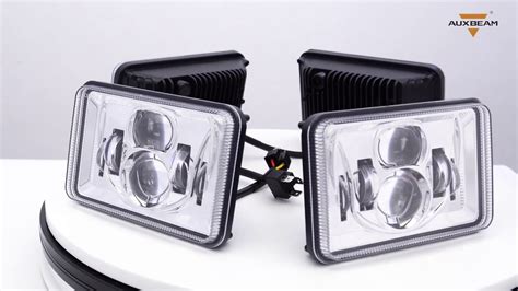 X Inch W Rectangular Hi Lo Beam Led Headlight Chrome Pcs Set