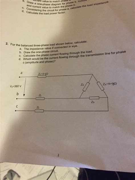 Solved For The Balanced Three Phase Load Shown Below