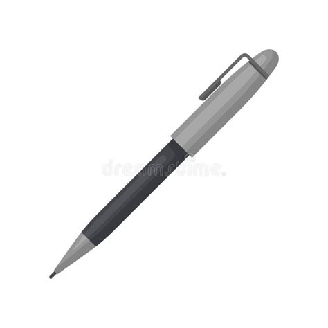 Gray Ballpoint Pen With Cap Office Supply Theme Instrument Used For