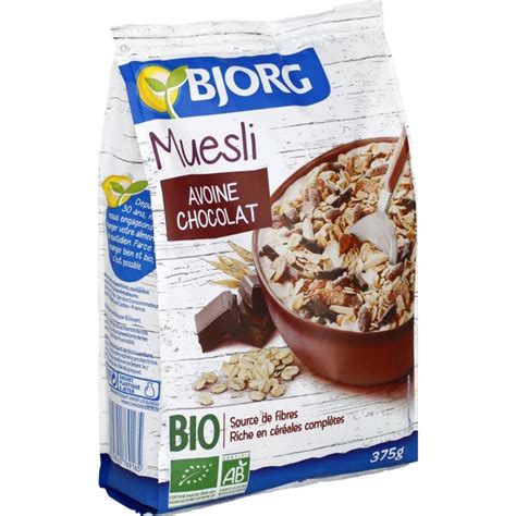 Grossiste Muesli Avoine Chocolat Bio 375g BJORG