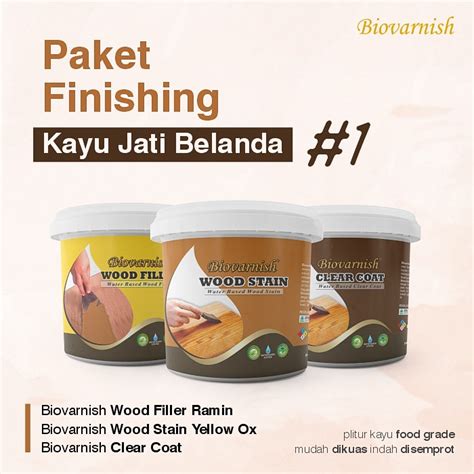 Jual Biovarnish Wood Filler Woodstain Top Coat Paket Finishing Ukuran