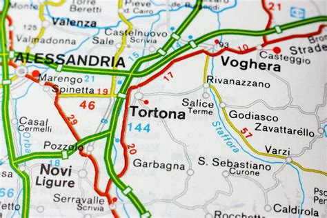 Mapa Geogr Fico Del Pa S Europeo Italia Con La Ciudad De Tortona Foto