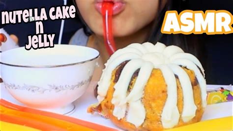 Asmr Nutella Cake And Milk Jelly Eating Sounds 먹는 먹방 Dessert Mukbang