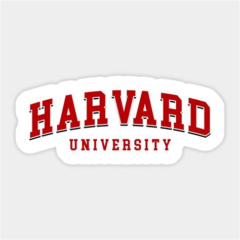 Harvard University Sticker With The Word Harvard In Red On A White