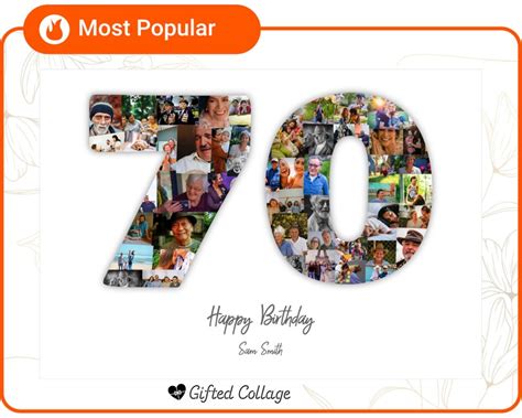 70th Birthday Photo Collage Birthday Anniversary Printed - Etsy