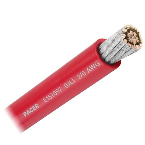 Pacer Red 2 0 AWG Battery Cable Sold By The Foot Consumer Marine Supply