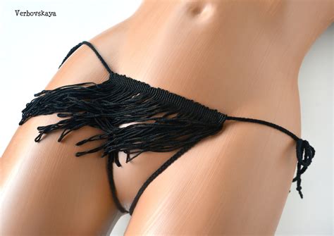 Uncensored Extreme Open Crotch Bikini String Bikini Fringe Etsy