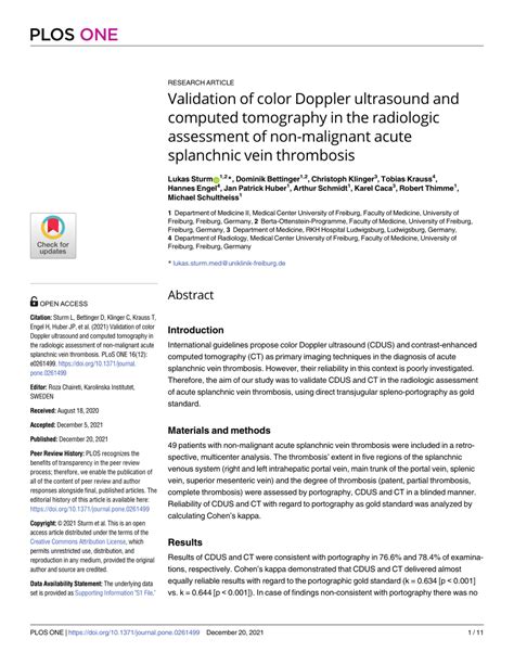 Pdf Validation Of Color Doppler Ultrasound And Computed Tomography In