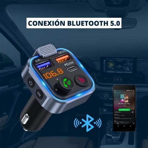 NK Transmisor FM Bluetooth Para Coche Negro PcComponentes