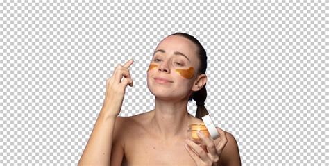 Une jeune femme blonde et jolie qui s occupe d elle même PSD Gratuite