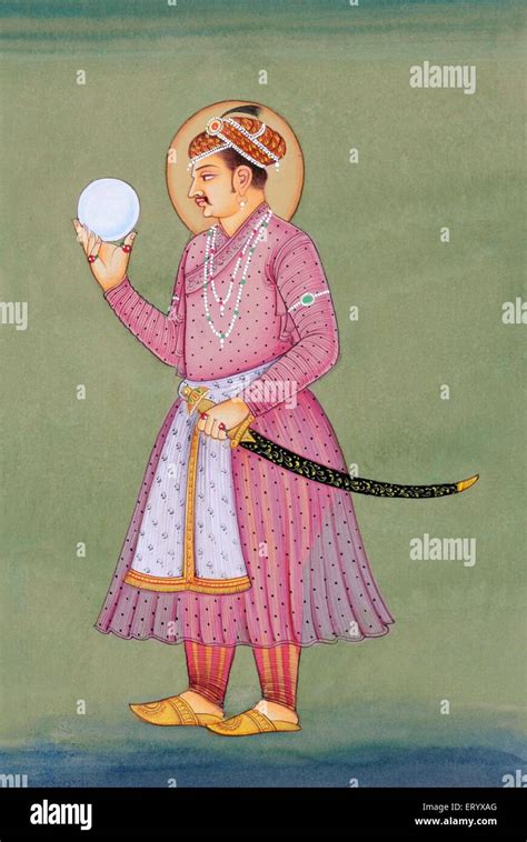 Miniature painting of Mughal Emperor Jahangir Stock Photo - Alamy