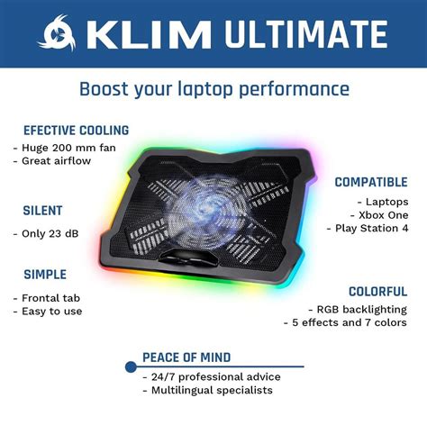 Klim Ultimate Rgb Laptop Cooling Pad With Led Rim Gaming Laptop