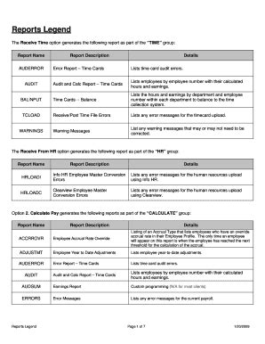 Fillable Online Reports Legend Fax Email Print Pdffiller