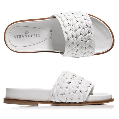 B Ware Strandfein Damen Pantolette Echt Leder Flecht Optik Qvc De