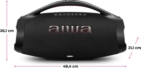 Caixa De Som Boombox Plus AIWA Bluetooth 3 Vias IP66 AWS BBS 01 B