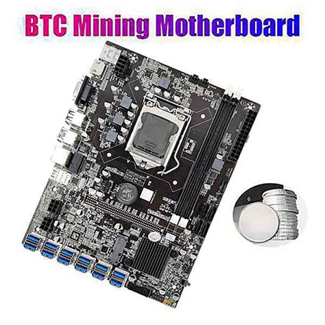 12 GPU B75 Mining Motherboard CPU Fan Thermal Grease Power Line SATA