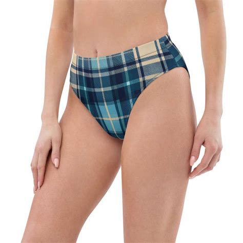 Tartan Recycled High Waisted Bikini Bottom Army Of The Tread