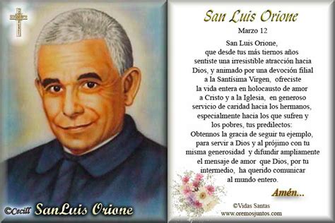 Vidas Santas Estampita y Oración a San Luis Orione