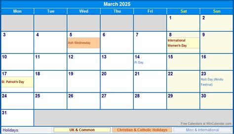 March 2025 Calendar UK A Comprehensive Guide Calendar January 2025