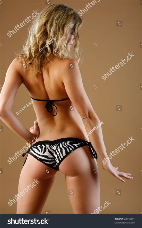 Beautiful Zebra Bikini Backside Stock Photo Shutterstock