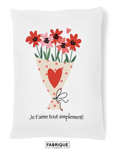 Coussin Je t aime tout simplement La Fabrique Champêtre La Galerie