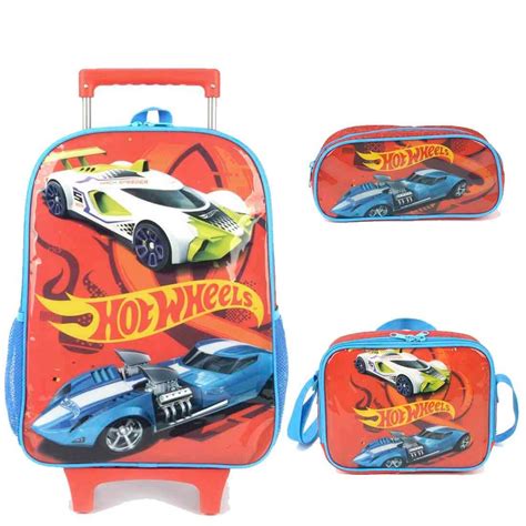 Mochila Infantil Rodinhas Hot Wheels Lancheira E Estojo Laranja Compre Agora Tricae