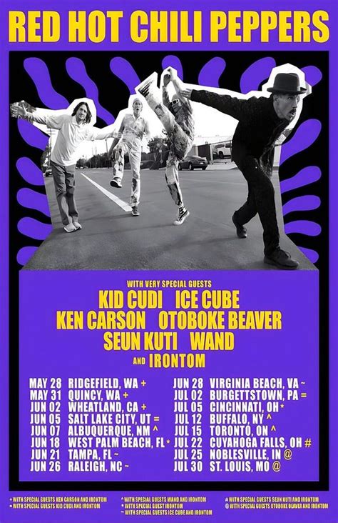 Red Hot Chili Peppers N America Tour Concert Poster Sold By Hemant Sharma SKU