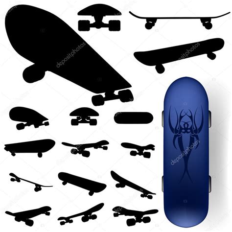 Skateboard Silhouette Set Stock Vector Image By ©ozgers 6885412