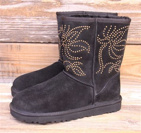 Ugg Australia Womens Adelaide Black Studded Short Classic Boots Us 7 Uk