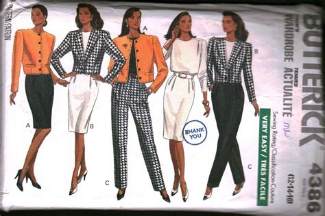 Vintage Butterick Sewing Pattern Misses Jacket Top Skirt Pants