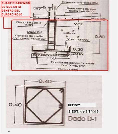Cuantificar Cantidad De Acero En Una Zapata