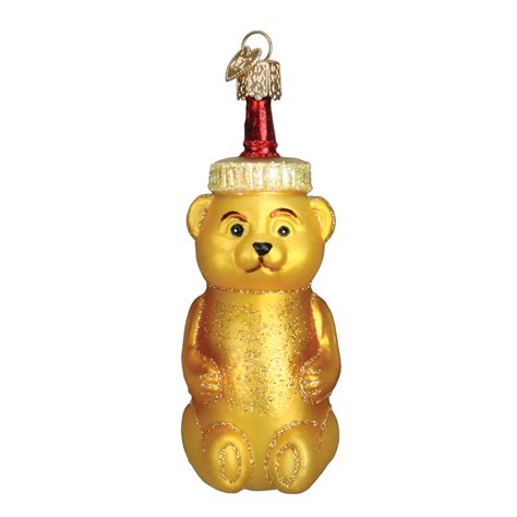 Honey Bear Bottle Ornament By Old World Christmas Retro Ornaments