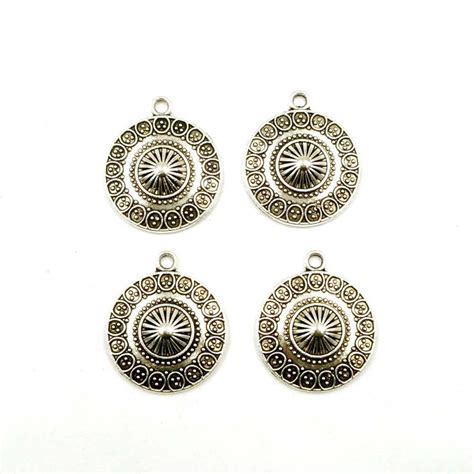 4 Moroccan Style Antique Silver Charms 21-32-3 - Etsy