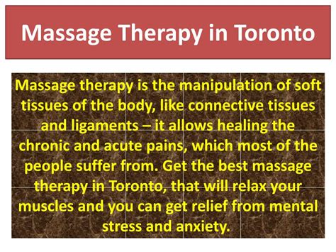 Ppt Massage Therapy In Toronto Powerpoint Presentation Free Download