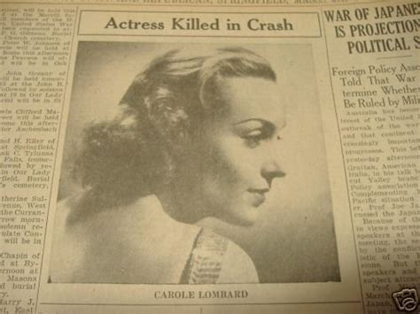 NEWSPAPER CAROLE LOMBARD DIES PLANE CRASH CLARK GABLE | #20187952