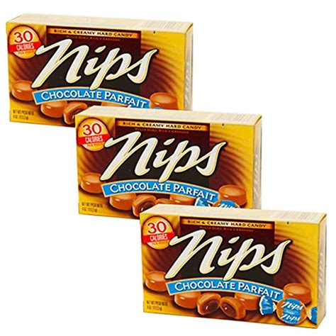 Nips Candy Chocolate Parfait - 3 Pack Bundle Chocolate Nips Hard Candy