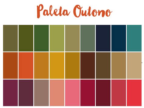 Paleta De Cores Outono Cores Tons De Pele Quentes