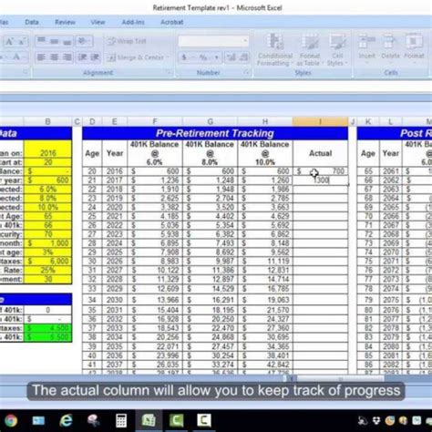 Retirement Spreadsheet Template — Db