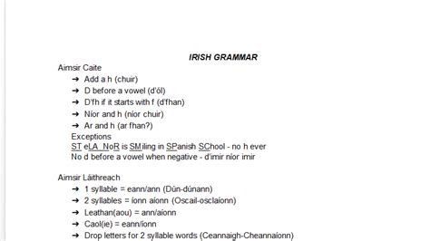 Grammar Awareness | Junior Cycle Higher Irish T2 | Studyclix