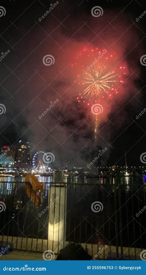 Fireworks Show in Darling Harbour, Sydney Stock Image - Image of ...